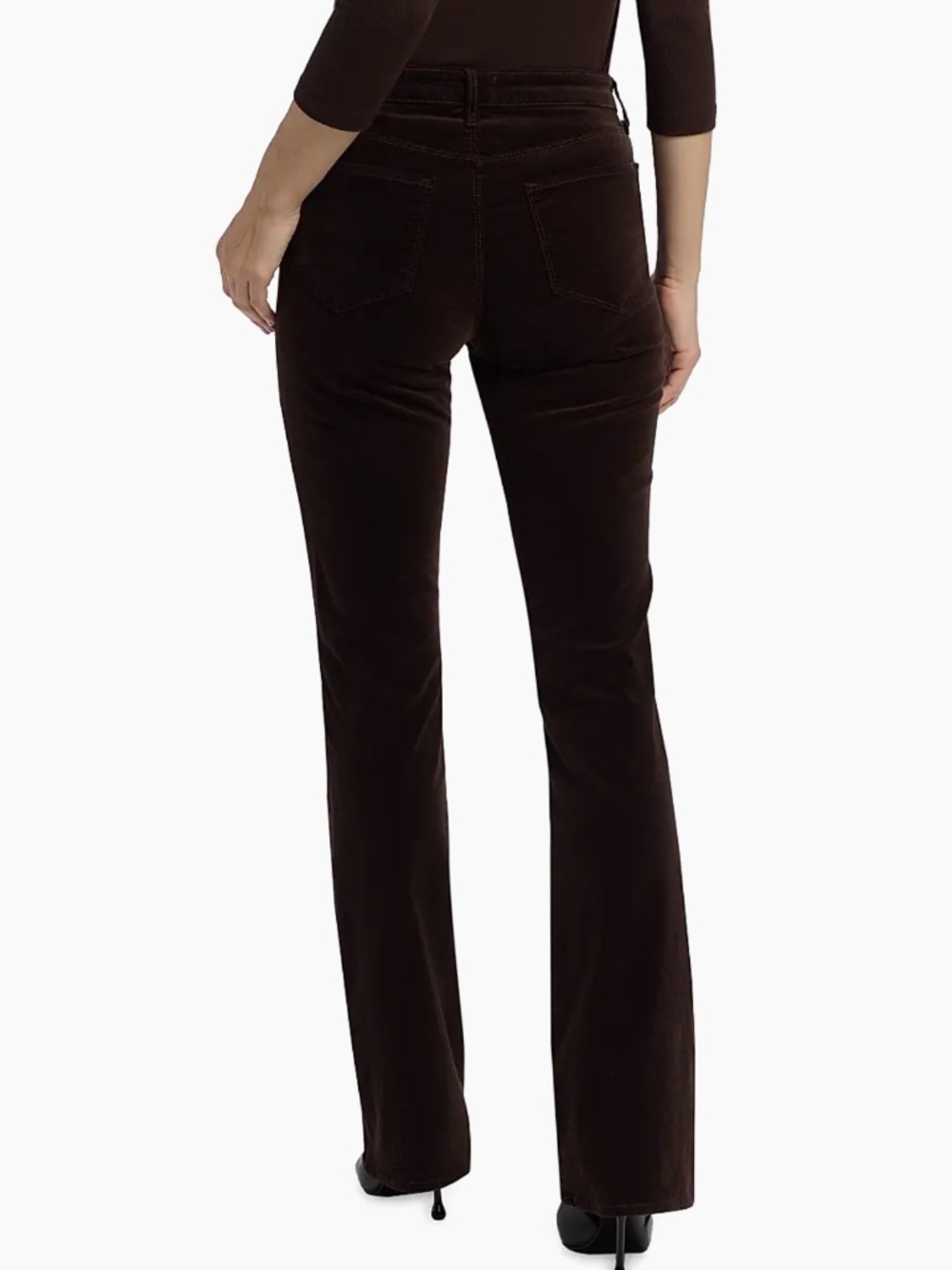 L'AGENCE Stevie Velveteen High Rise Straight Jeans in Coffee Bean - Picture 3 of 4